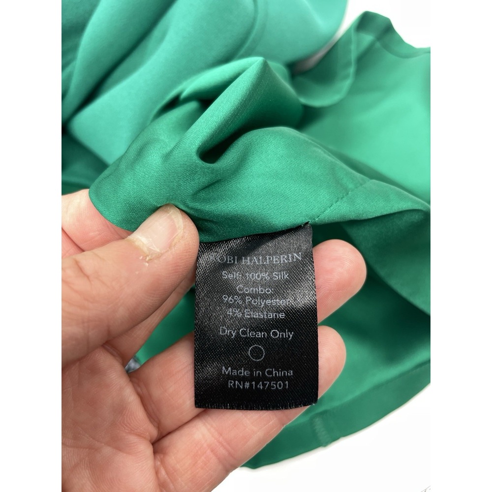 Kobi Halperin Kelly Green Shift Silk Dress US 4 Designer Party Wedding Luxury - Picture 8 of 8